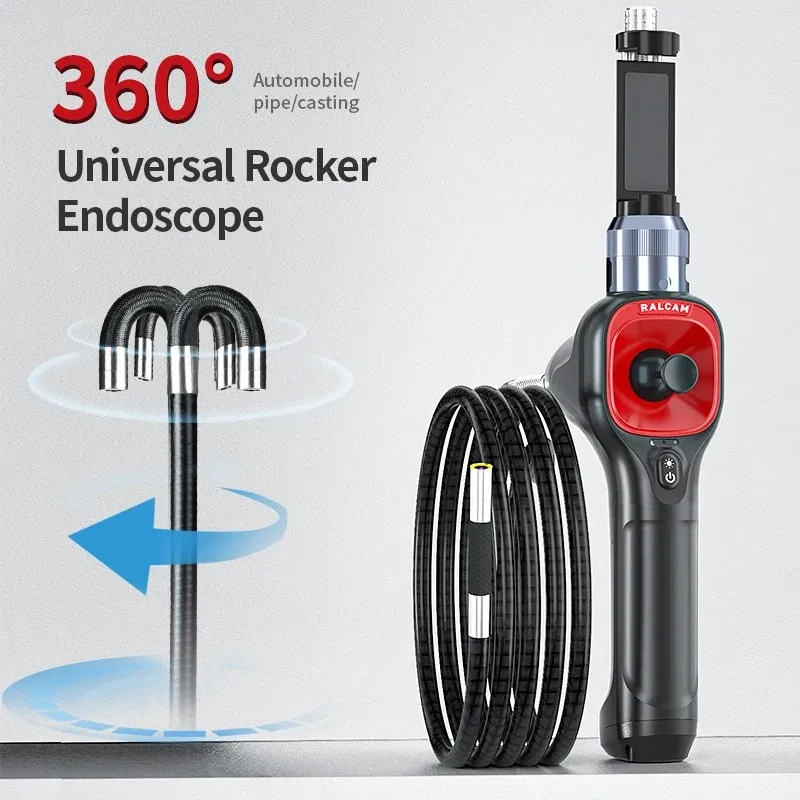 4‑Way 360° Movable Endoscope Camera With LED Light Waterproof Probe Support Android iOS Phone Connection Endoscope