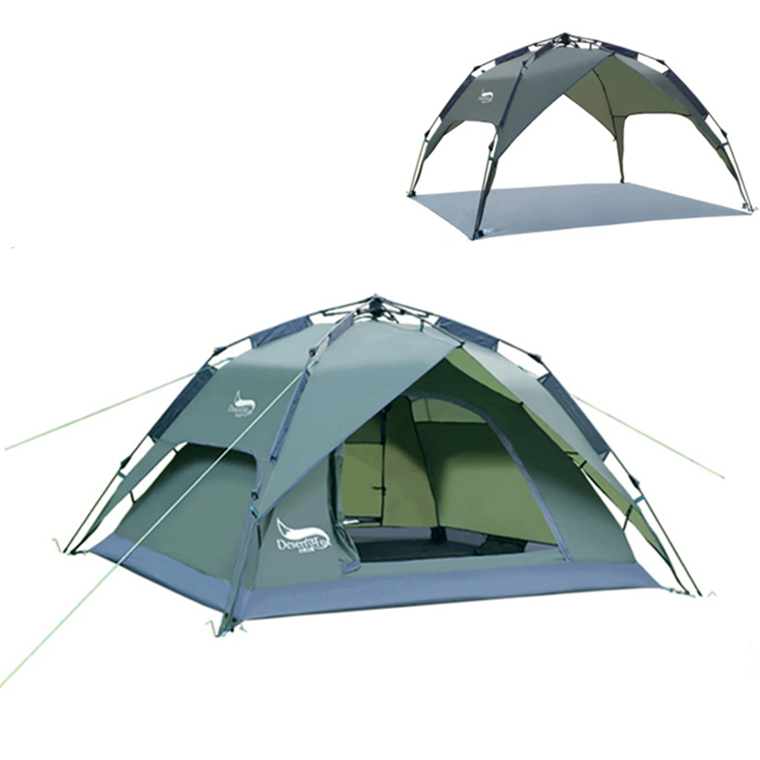 Desert&Fox Camping Tents for 3 Person Instant Pop-Up Automatic Dome Tent with Floor Tarp Quick Setup for Family Beach Hiking