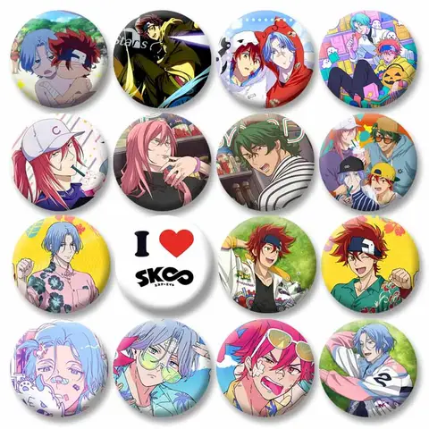 Anime SK8 The Infinity Lapel Pin Cartoon Figure Langa Reki Badge Custom Round Brooch on Clothes Bag Accessories Gifts for Friend