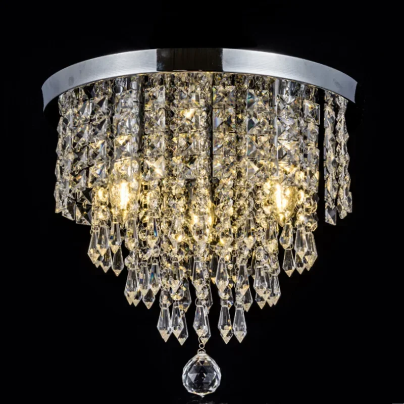 European style light luxury crystal Lustre chandelier living  bedroom E27  ceiling lamp Fixtures Home Decor