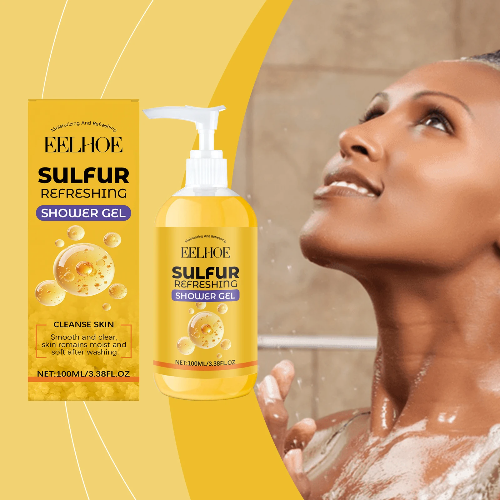 Sulfur Refreshing Shower Gel - Moisturizing Body Wash for Smooth & Clear Skin | Purifying Sulfur Formula Gently Cleanses
