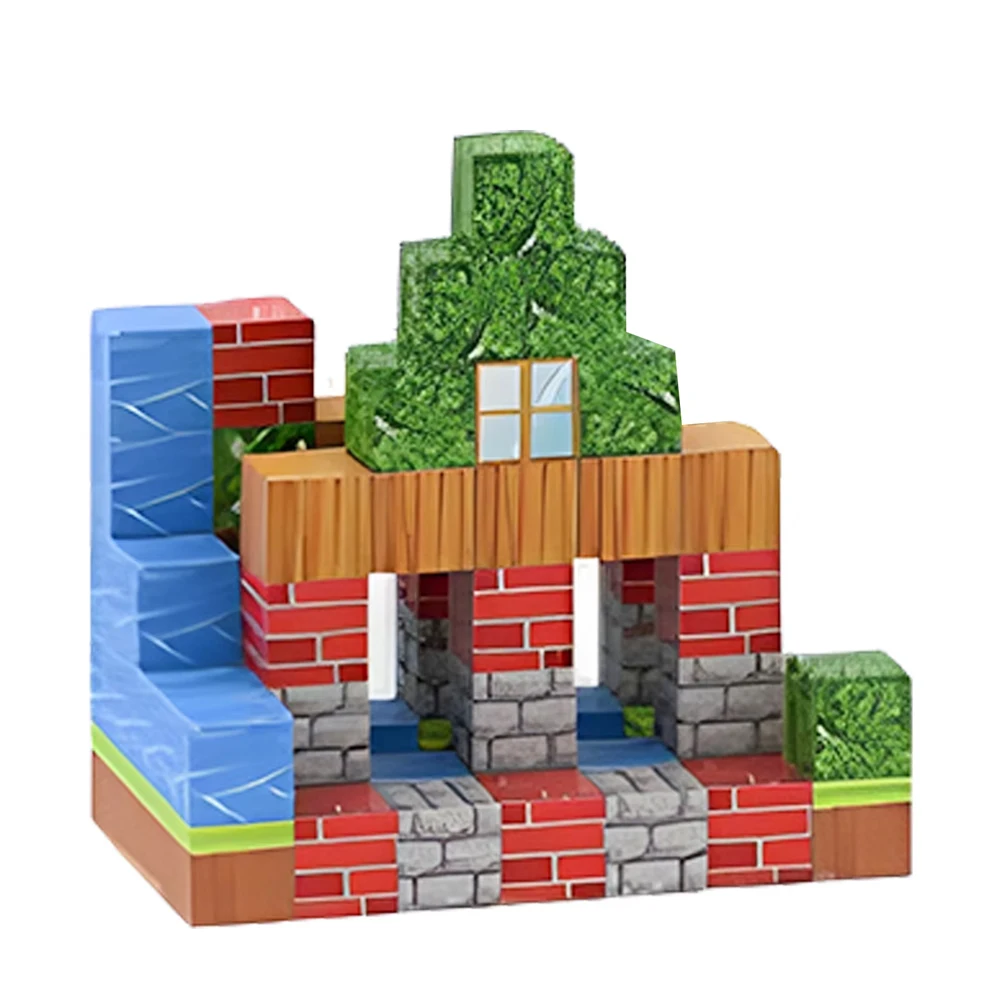 102 Uds. Bloques de construcción magnéticos Mine Magnet World Set juguetes Montessori cubos apilables juego de construcción regalo de Navidad