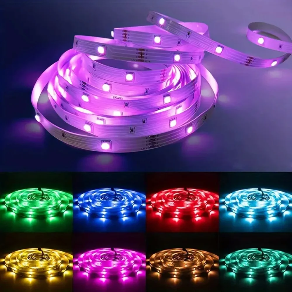 LED Strip for Room Decoration TV Backlight Bluetooth Remote LED 1m 2m 3m 4m 5m RGB Tape LED Strip Light 5050 Color for Christmas