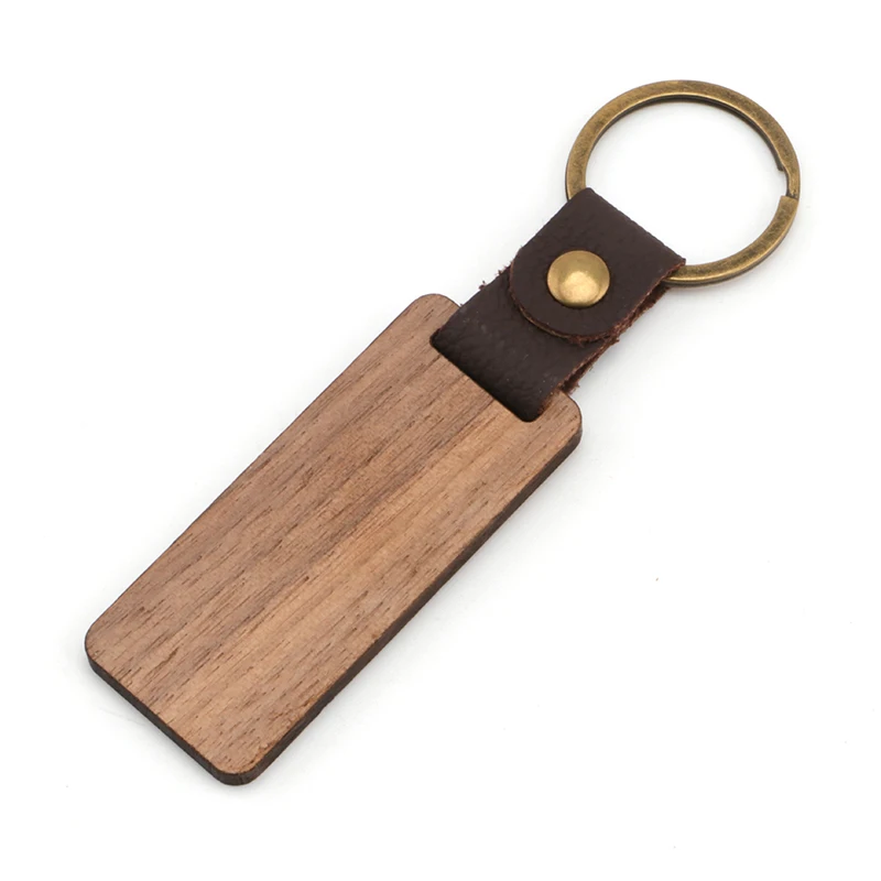 Free Logo DIY gift natural walnut wood keychain for B&B door number birthday couple souvenir