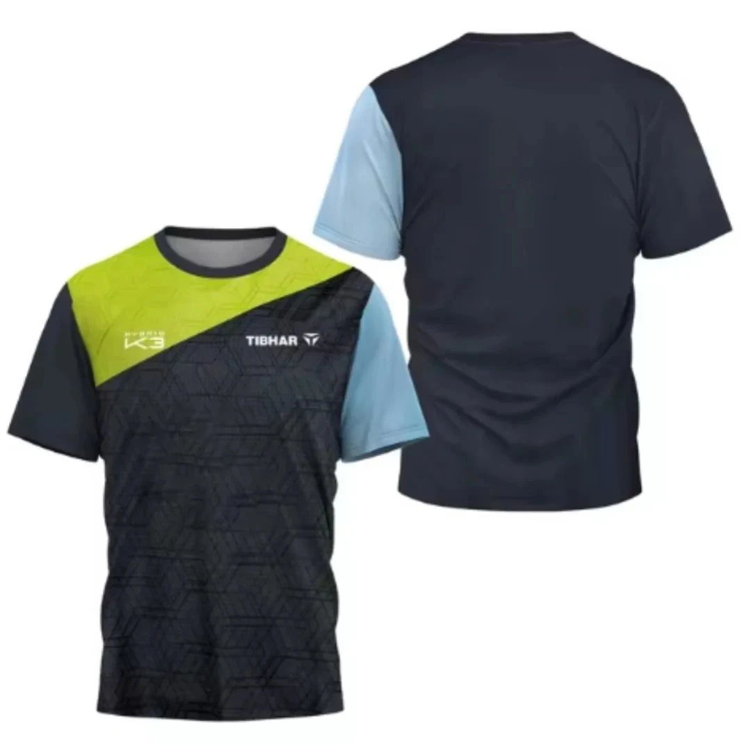Triangle Fragment Herren-Tischtennis-T-Shirt, Herren-Badminton-Tennis-T-Shirt, atmungsaktives Kurzarm-T-Shirt für Kinder – Detail 6