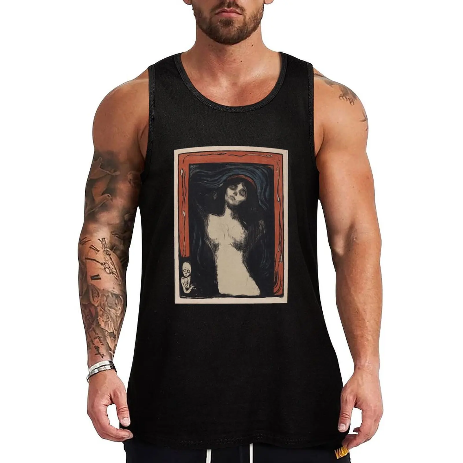 MADONNA - EDVARD MUNCH Camiseta sin mangas con estampado, camiseta informal holgada sin mangas, camisa de playa de verano