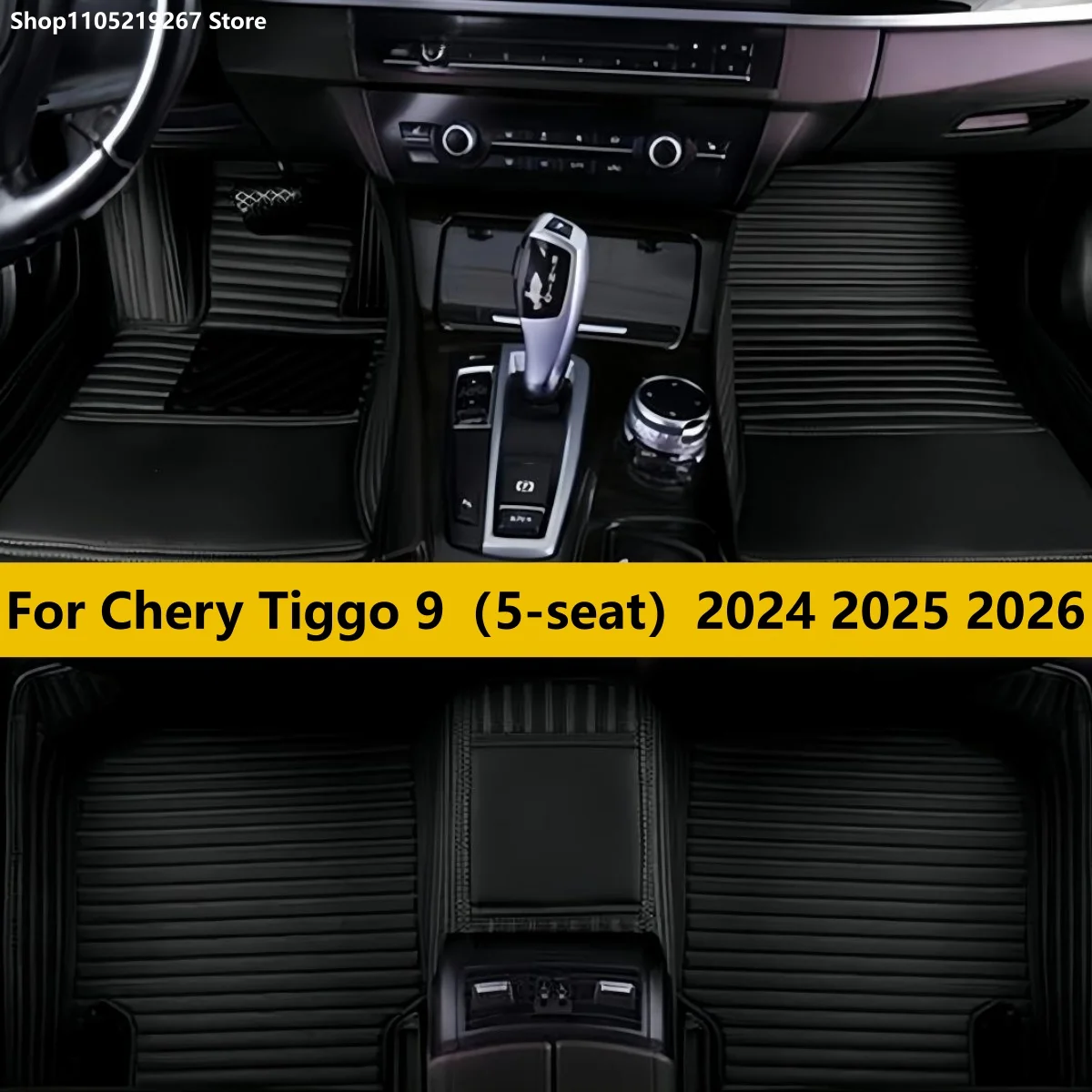 

Car Floor Mats Fit For Chery Tiggo 9（5-seat）2024 2025 2026 Auto Accessories Leather Waterproof Anti Slip Foot Carpet