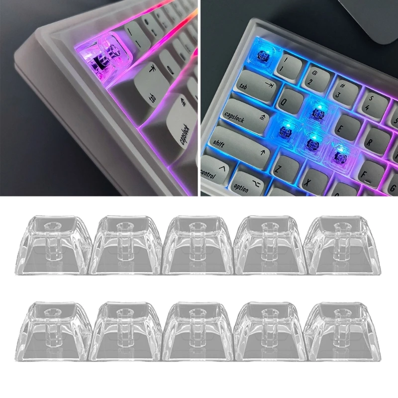 20Pcs Transparent Blank Keycap Set 1U 1X XDA Crystal Translucent Keycaps for Mechanical Keyboard