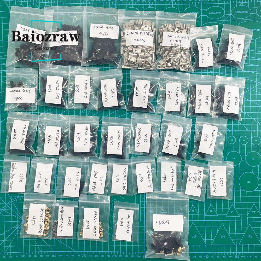 Baiozraw-Kit completo de tornillos Gasherbrum, accesorio para Proyecto de bricolaje, sujetadores, tuercas, para impresora 3D