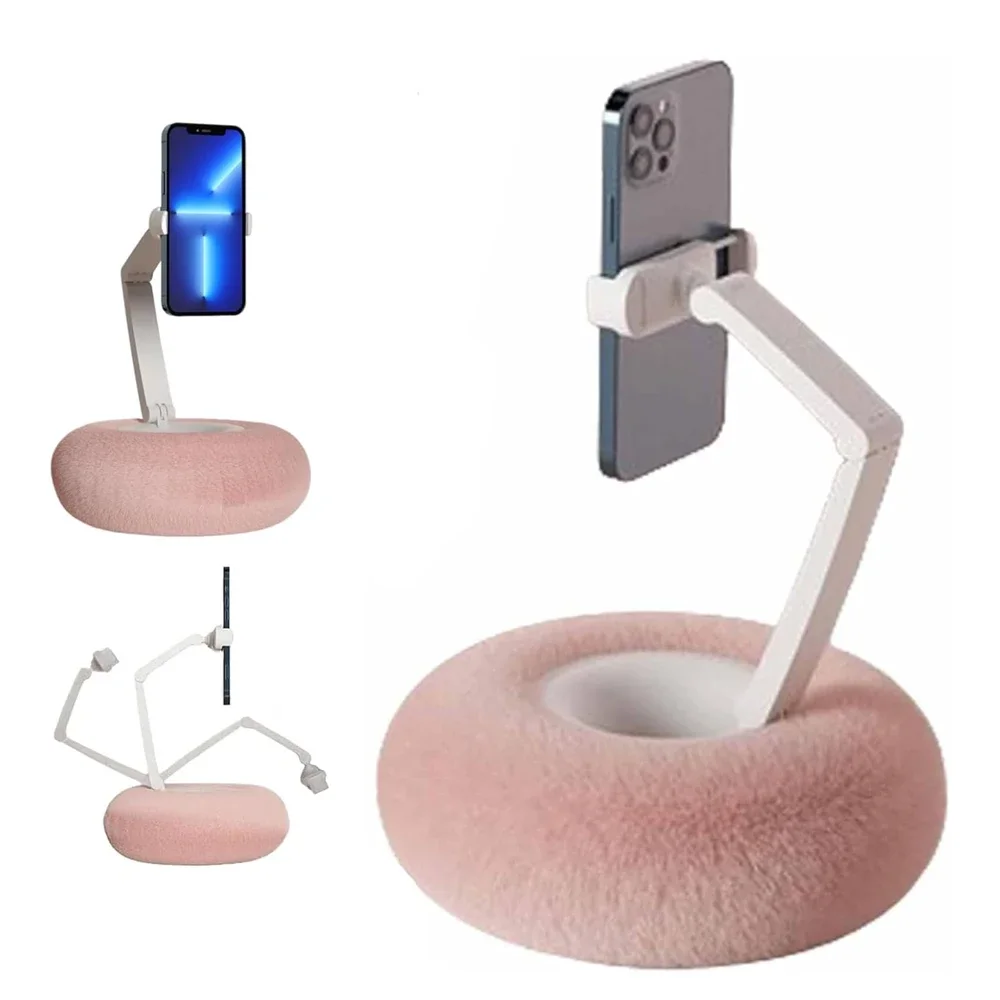 

Foldable phone holder with plush pillow 360 ° Adjustable desk stand for IPhone Xiaomi Redmi Live Streaming Video Chat Lazy stand