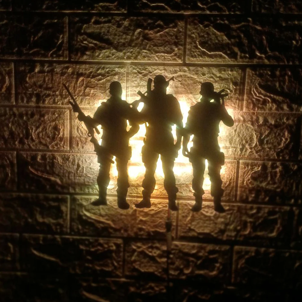 ZK30 Simple Special Forces Model Creative LED Wall Lamp Indoor Background Wall USB Night Light Home Decoration Pendant