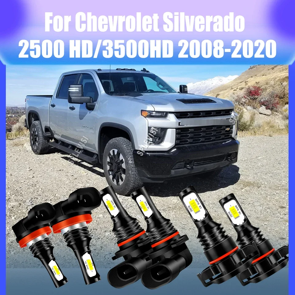 Pick Up Led Light Hi Beam Low Beam Foglight For Chevrolet Silverado 2500 HD 3500HD 2008 2009 2010 2011 2012 2013 2014 2015-2020