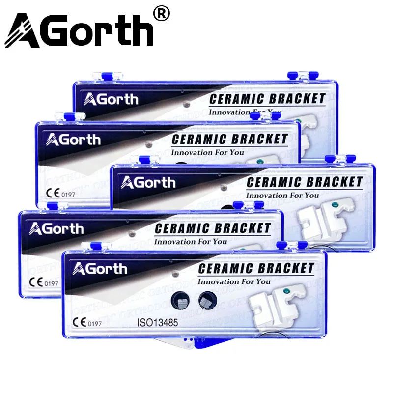 Soportes de cerámica de ortodoncia Dental, soportes estándar monobloque Roth/MBT 022 345 ganchos, accesorios de materiales de odontología, 5 cajas