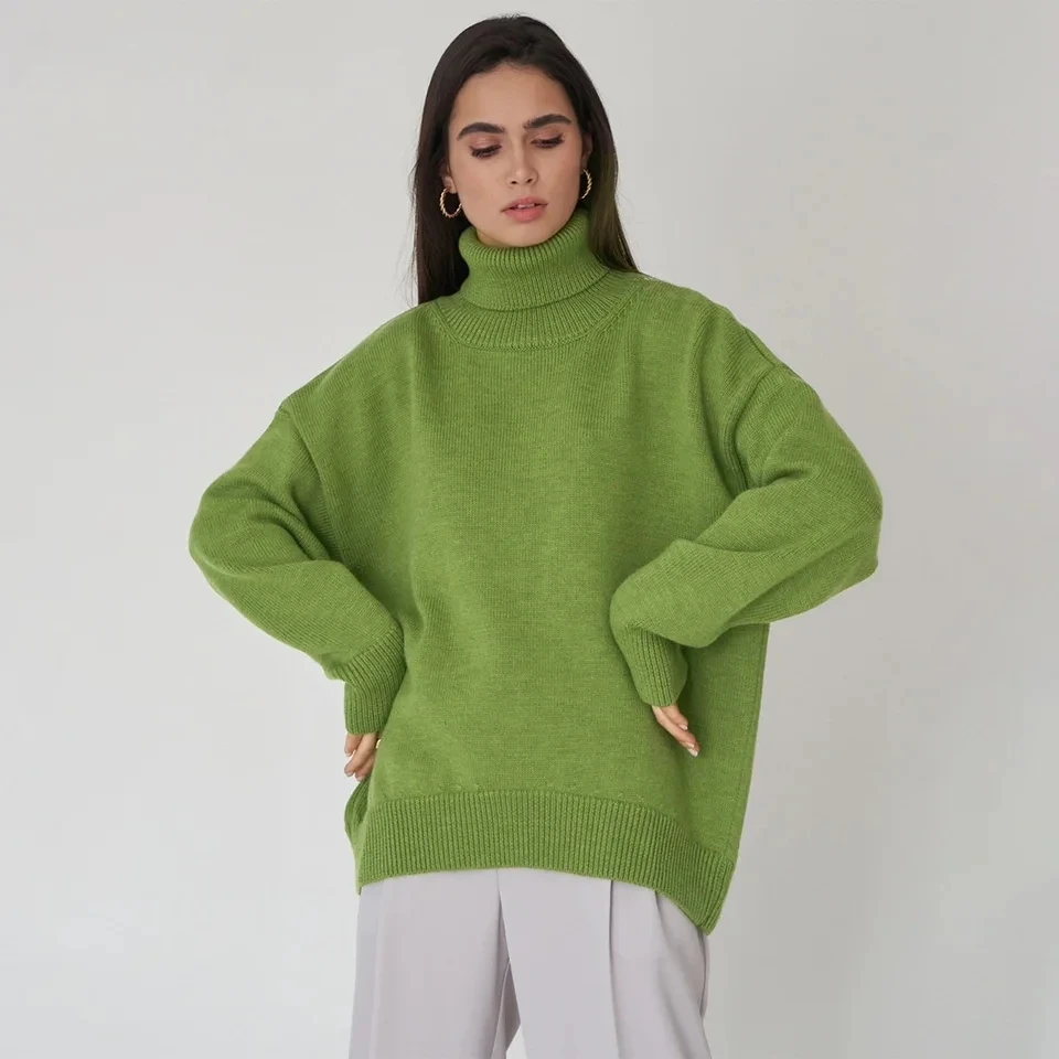

Women High Neck Loose Pullover Sweater Autumn 2026 Multiple Colors Optional High End Versatile Daily Casual Warm Women Top