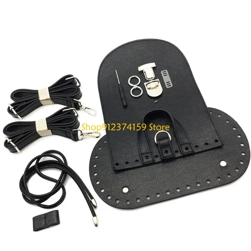 

G5AE Bag Knitting Set PU Leather Backpack Making Kits with Bag Bottom for Knitting