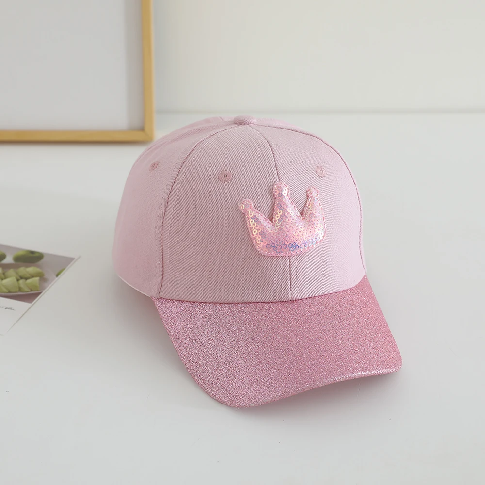 Girls Adjustable Baseball Cap Kids Cartoon Cute Crown Princess Hat Summer Outdoor UV Protection Beach Sun Cap Baby 3-8Years Old 2