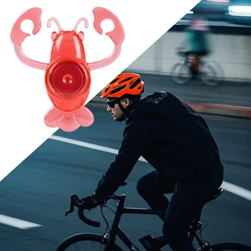Fanale posteriore per ciclo Luce posteriore per ciclismo ad alta luminosità Forma creativa di gamberi 190mAh Capacità della batteria Accessorio per guida Retroilluminazione