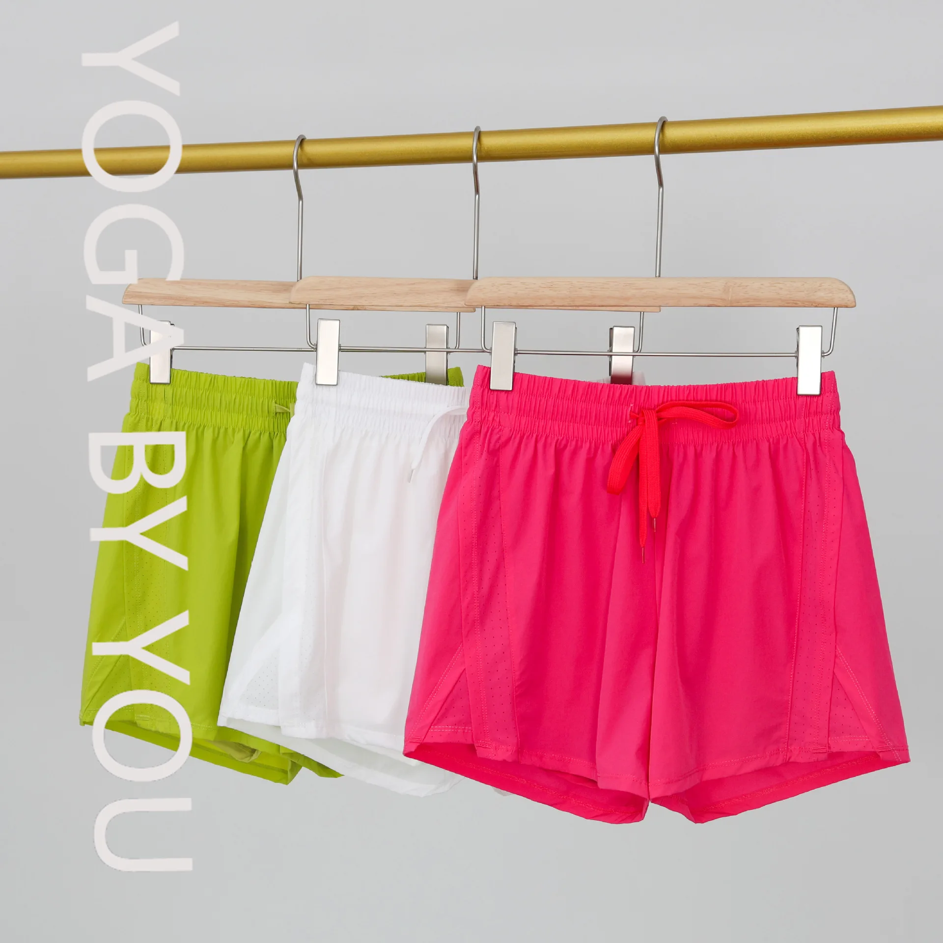 

Running sports shorts women's summer vacation two pieces anti-light and breathable quick-drying Pilates yoga training three-poin