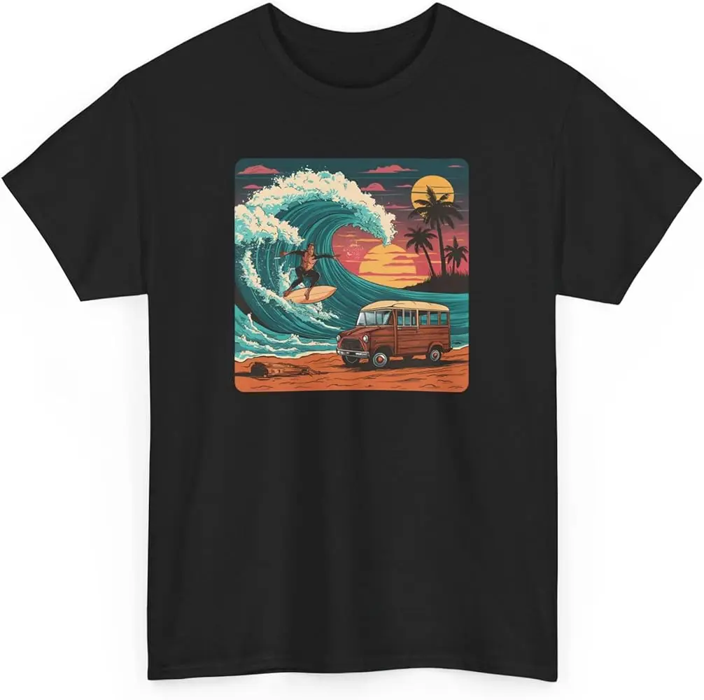 Футболка Sufer мужская с коротким рукавом, Повседневная летняя футболка из 100% хлопка, высокого качества