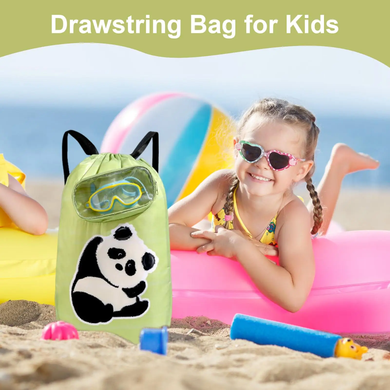 

Kids Beach Bag Summer Swim Drawstring Bag For Kids Waterproof Back Pack Large Capacity Outdoor Gear Daypack For Equipment Toy