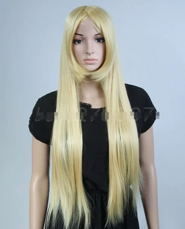 32inch Long straight blonde wigs with bangs for women cosplay wigs Anime Costume