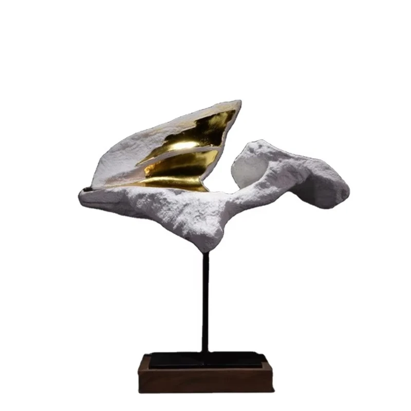 Modern Abstract Replication Stone Texture Art Table Composite Resin Sculpture