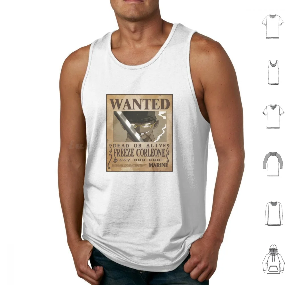 Wanted Tank Tops Vest Sleeveless One Manga Freeze Corleone Hat Pirate Premium Wanted 667 Ekip Ldo Lmf