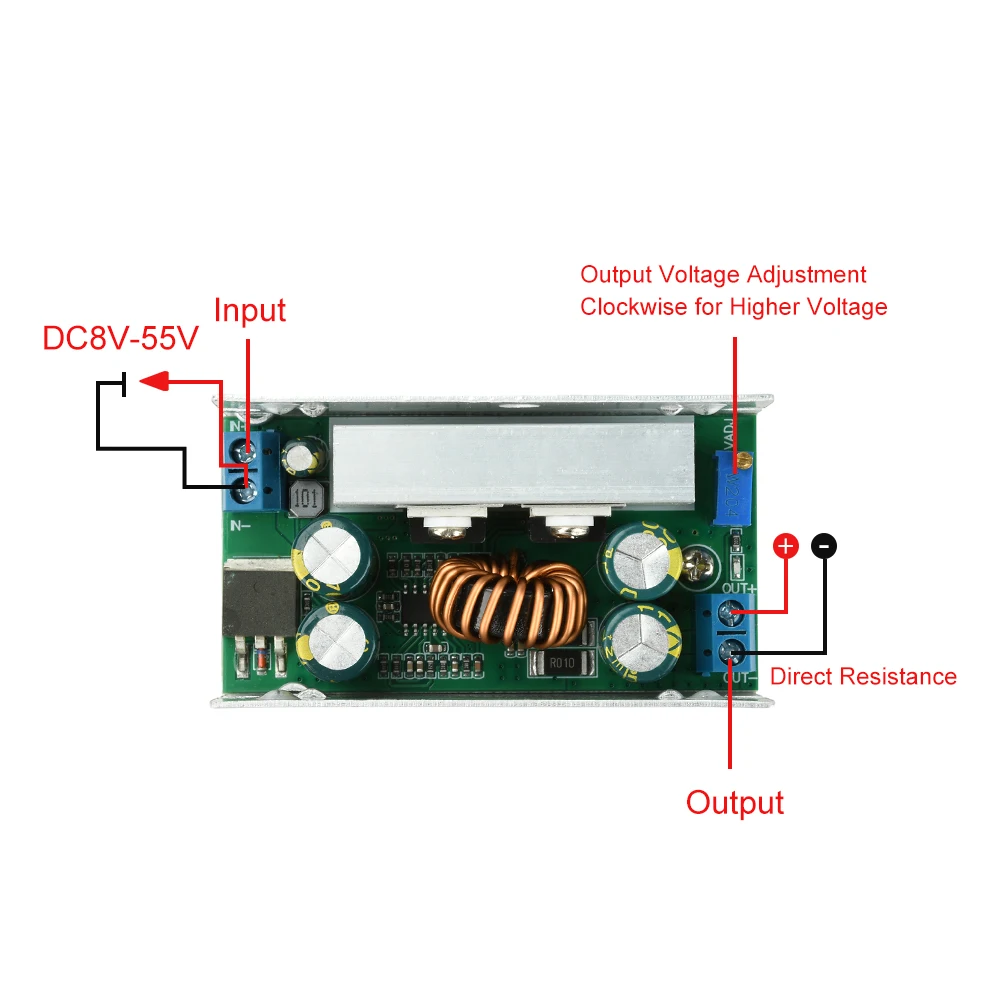 Buck Converter 200W 15A DC-DC 8-55V Turn To 1-36V DC-DC Step-Down Power Module Work 180KHz view 5