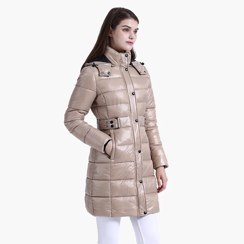 SANTELON Winter Windproof Warm Parkas With Hooded Long Thick Puffer Jackets For Women Fashion Coats Casual Waterproof Outerwear