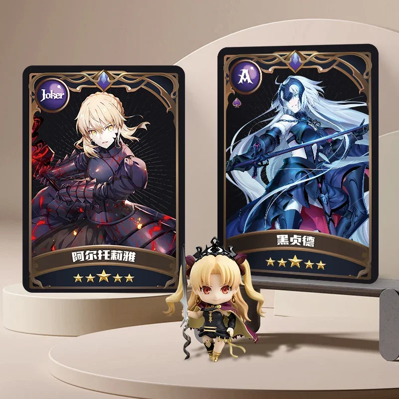 

2025 Anime Game Joan of Arc Gilgamesh Saber Gold Stamping Cards Poker Game Playing Card Cosplay Cartoon Gift