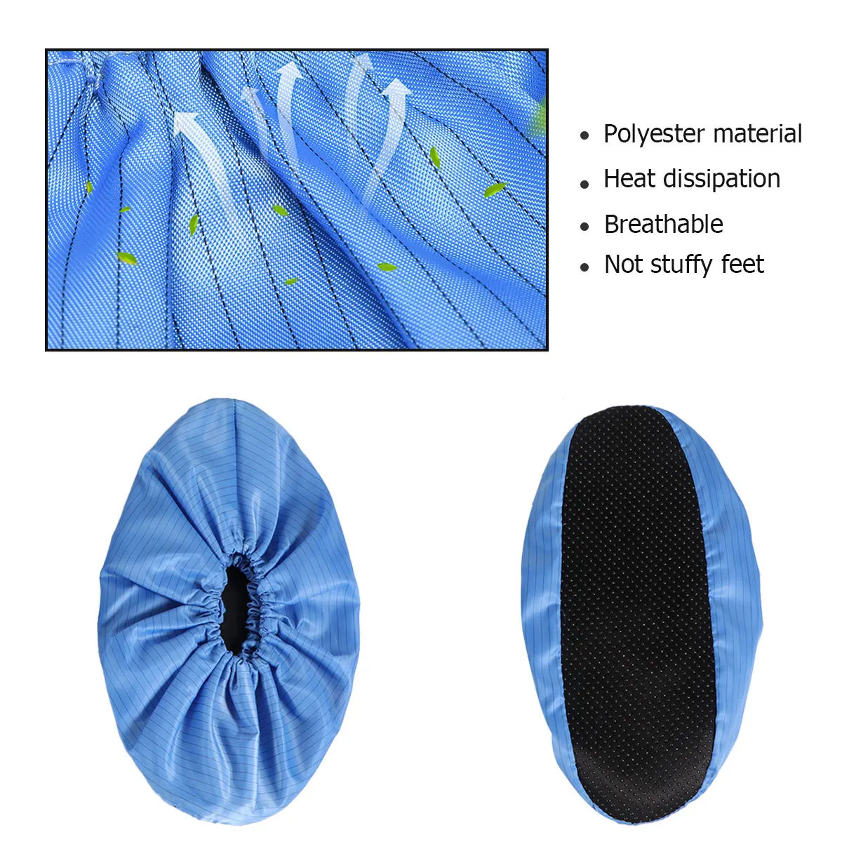 

6Pairs Thick Reusable Anti-Static Shoe Covers Non-Slip Dustproof Foot Covers Static-Free for Lab Workshop Beauty Salon