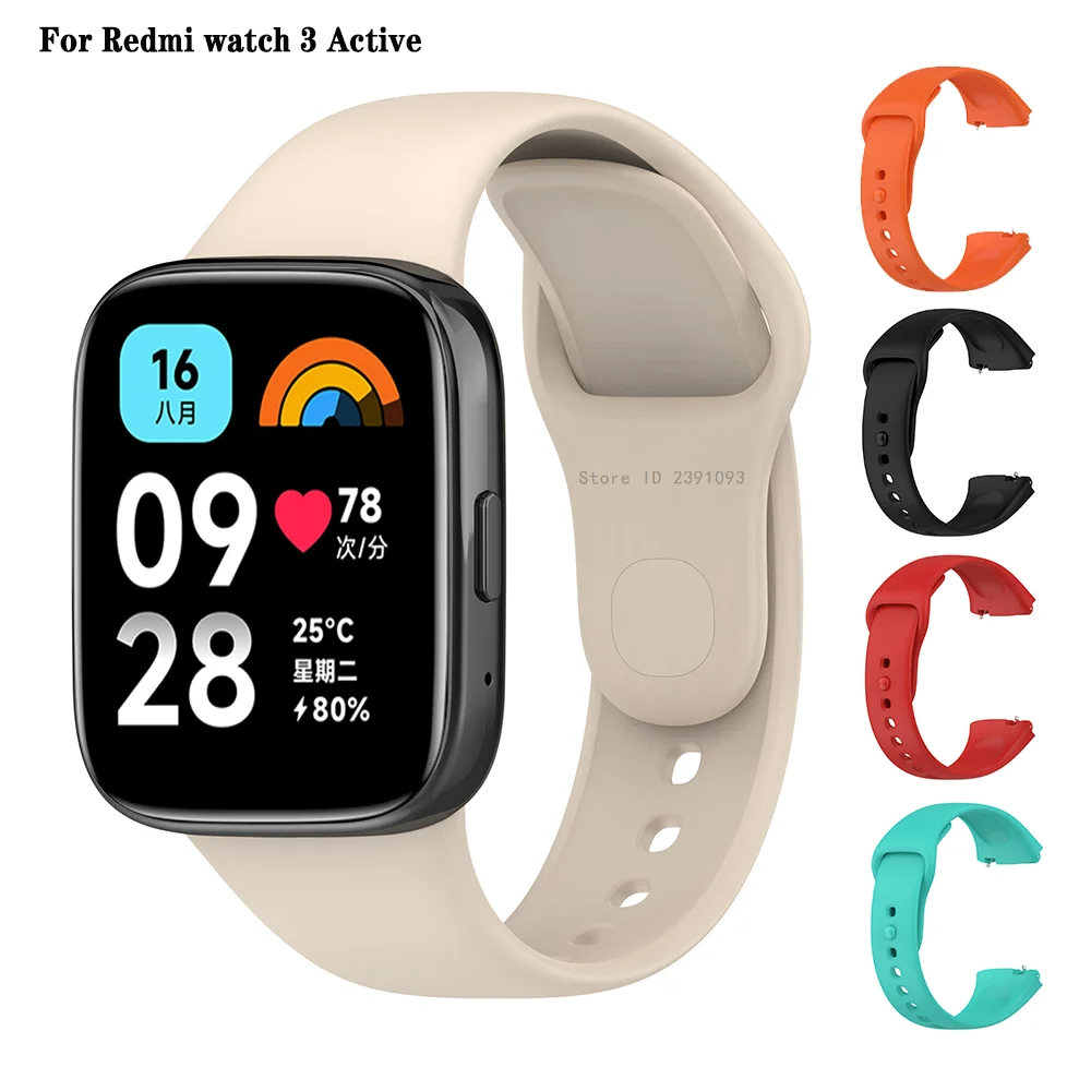 Official Same Silicone Strap Bracelet For Xiaomi Redmi Watch 3 Active Smartwatch Wristbands For Xiaomi Redmi Watch 3 Lite Band
