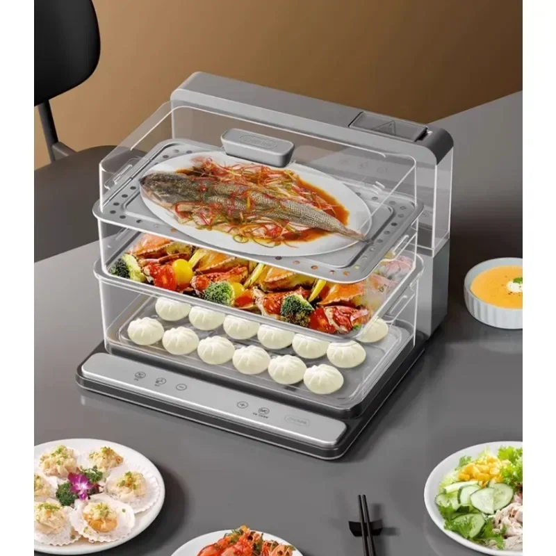 20L Electric Food Steamer with Foldable Design, Multifunctional Triple-layer & Multi-layer Steam Box ZMZG-06B