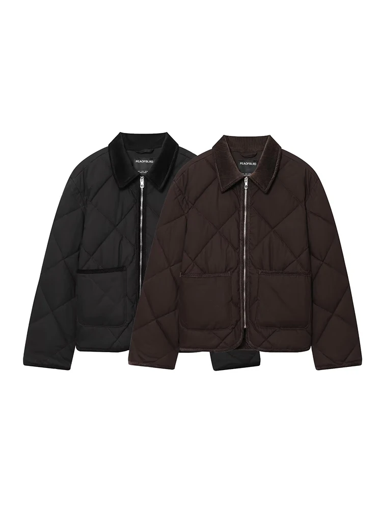 

Women's Jacket 2025 Autumn Winter New Fashion Solid Color Laple Long Sleeves Zipper Coat Female High Street Elegant New Coats