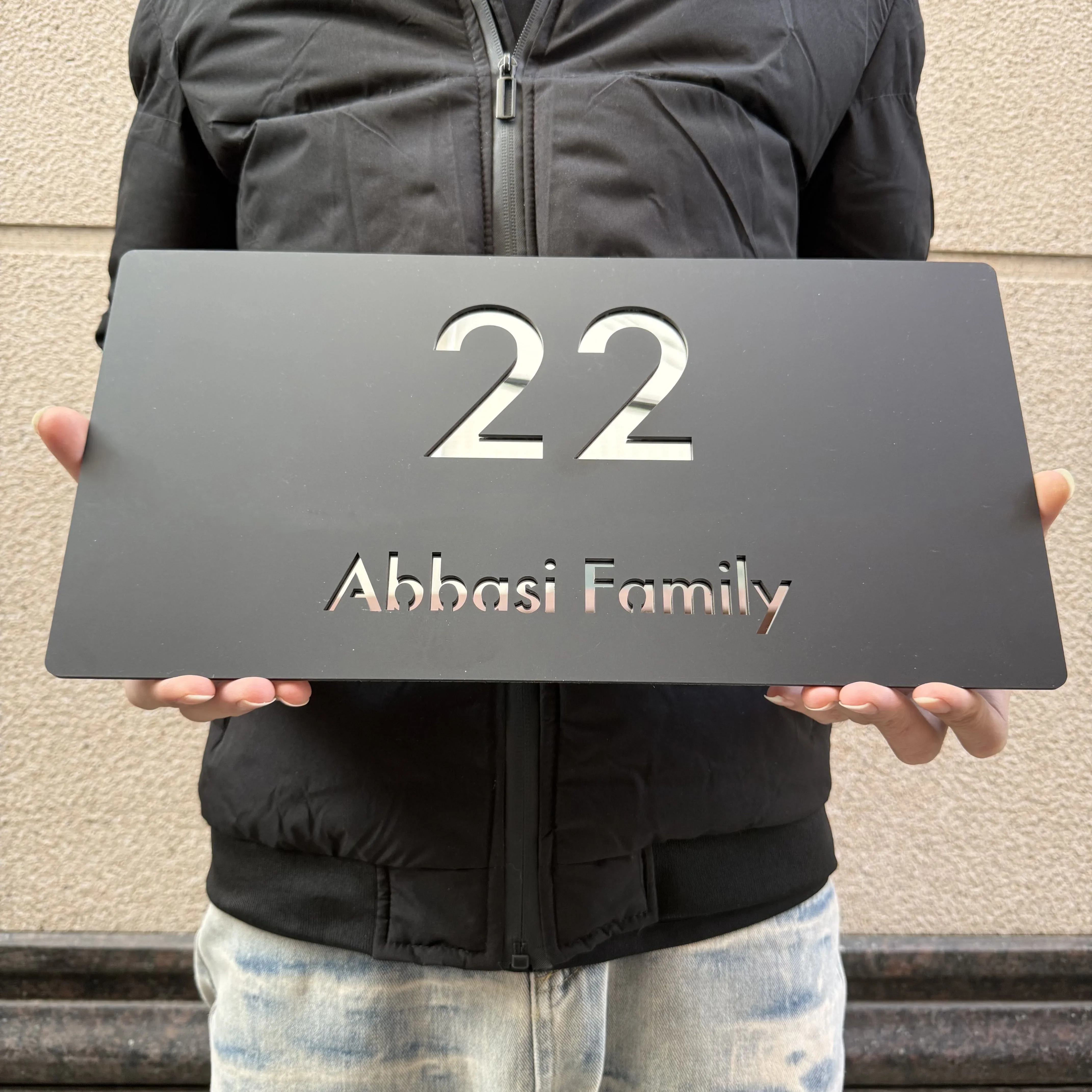 Personalized Laser Cutting Custom Acrylic Sign 3D Floating Nordic Door Sign Modern House Outdoor Street Address Name 2D Flat