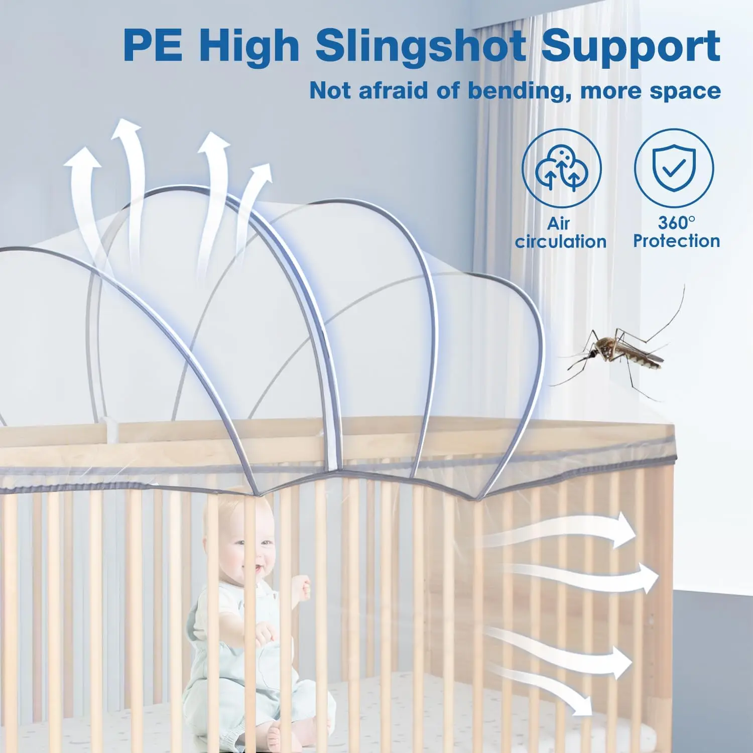 Baby Wieg Bed Cover Muskietennet Baby Bescherming Ventilatie Anti-Mug Anti-Insect Voorkomen De Verspreiding Van De Ziekte