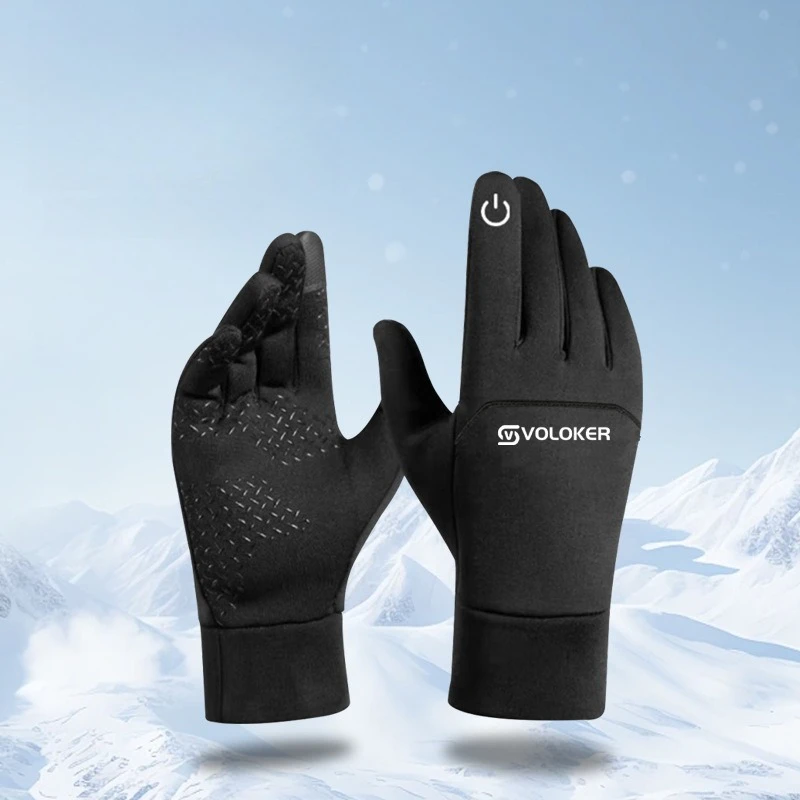 

Autumn and winter velvet warm cycling gloves outdoor sports fitness running non-slip, windproof and cold-proof touch screen