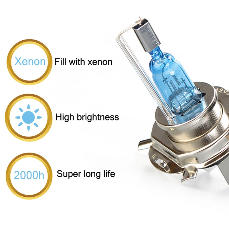 2 PCS Newest Super Bright 55w Car H4 H7 H11 H1 9005 9006 HB3 HB4 Halogen Lamp Original Socket Auto Headlight Bulb 5500k White