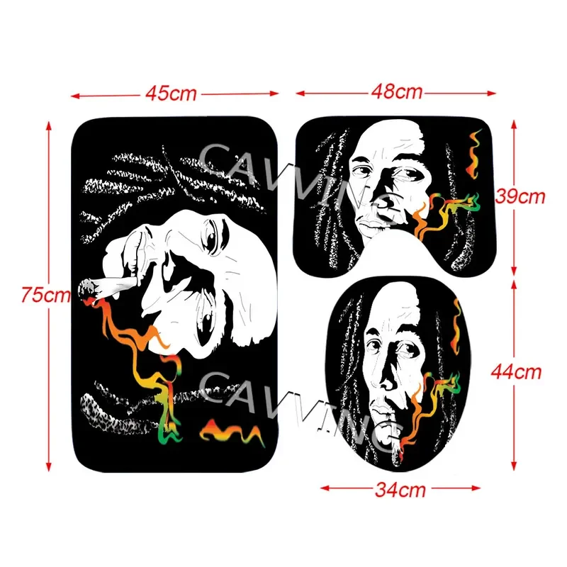 

TU02 Bob Marley занавески для душа с 3D принтом, водонепроницаемая занавеска для ванной комнаты, противоскользящий набор ковриков для ванной, коврики для унитаза, ковры F01)9%jJk @1