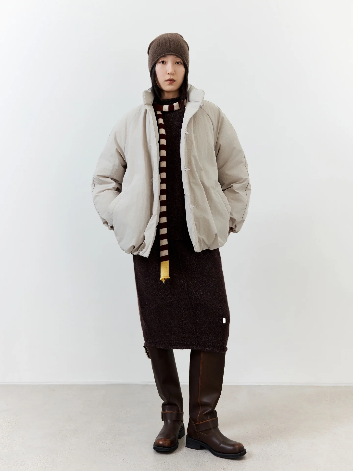 

Thiened 95 White Du down Puffer Jaet Women's Winter Faion Retro Sle Dstring Bule Bouquet ape Warm Coat