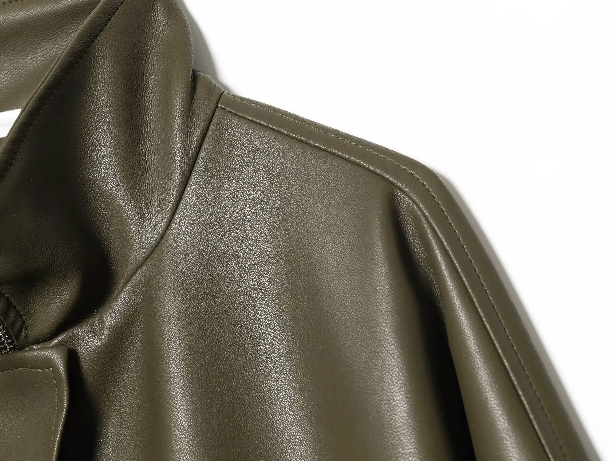 DEEABAE 2025 冬 レディース カジュアル ジップアップ 長袖 スタンドカラー PU フェイクレザー パイロットジャケット コート