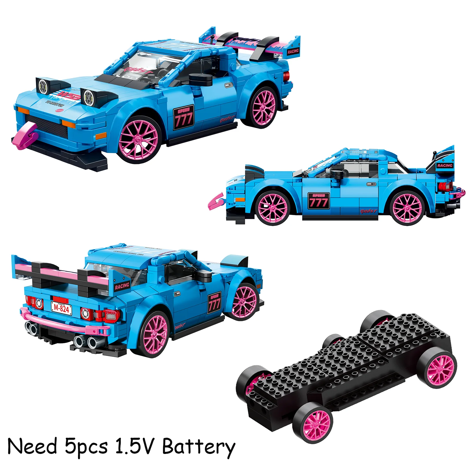 1:20 Remote Control Racing Car City Smart RC Building Blocks YC 23046-23048 Supercar Model STEM Educational Gift for Adult