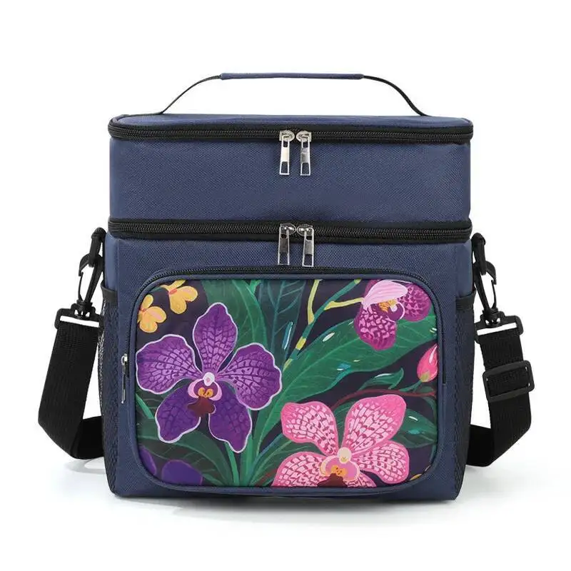 Double-Layer Lunch Bag, Large Capacity Good Storage Cooler Bags New Hot-Selling Fresh-Keeping Ice Bag For Office Workers