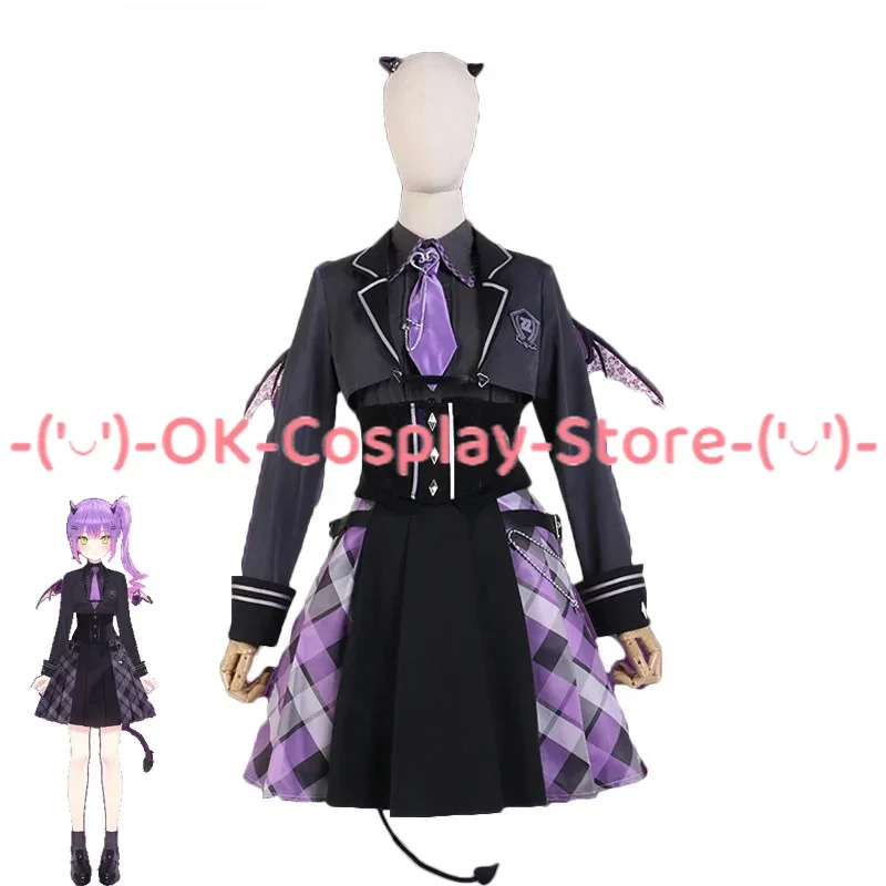 Tokoyami Towa Cosplay Costume Women Cute Party Dress Suit With Horn Tail Halloween Carnival Uniforms Custom Made