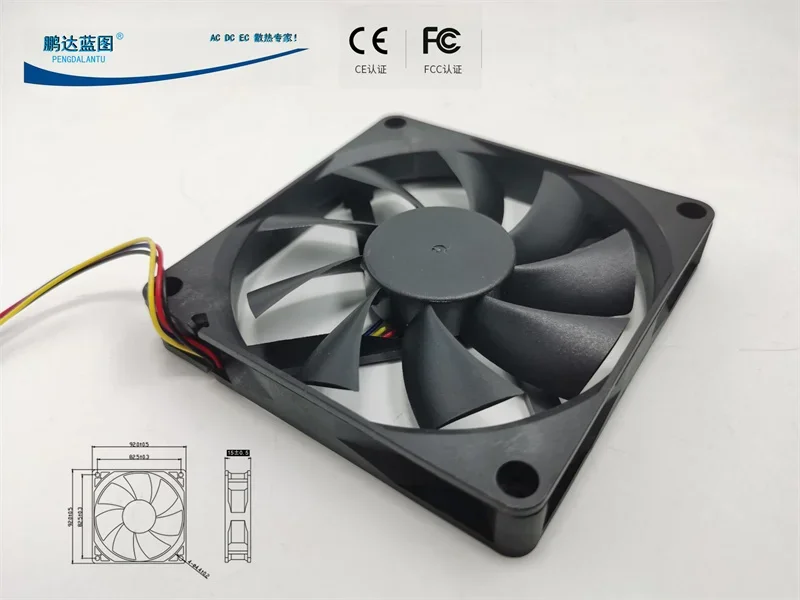 Blueprint 9015 9215 Double Ball 9.2cm Max Airflow Rate 12V Temperature Control PWM Computer Chassis Cooling Fan 92*92*15MM