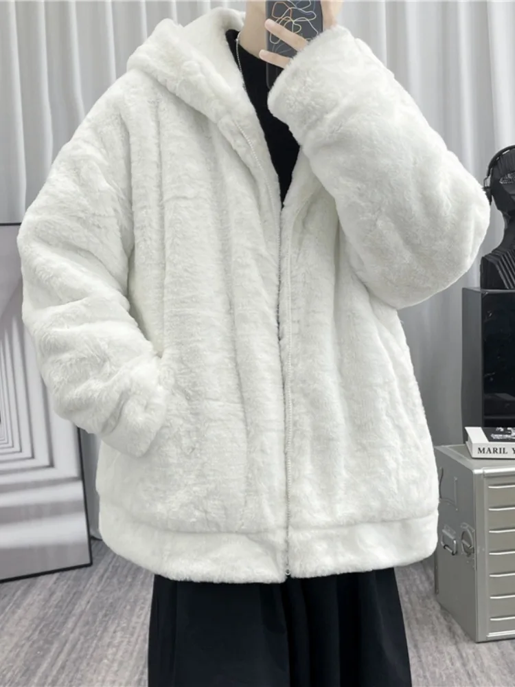 

Мужская зимняя утепленная куртка из овечьего флиса с хлопковой подкладкой, молодежная, для защиты от холода, повседневная, с длинными рукавами, на молнии