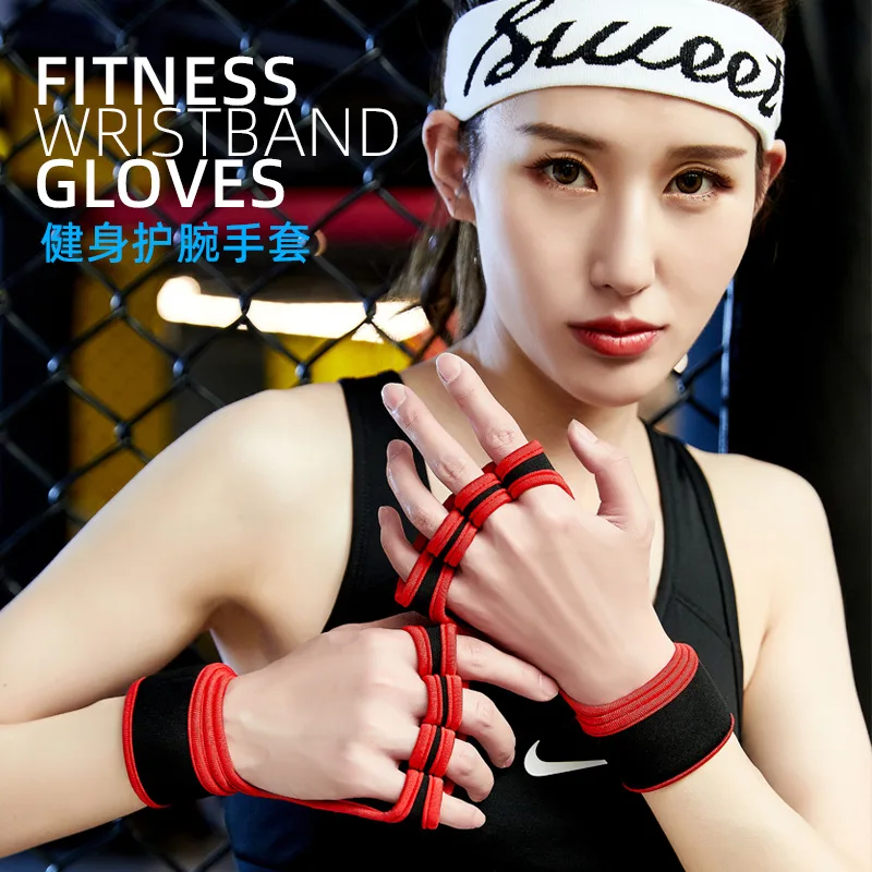 1 Pairs Weight lifting Training Gloves Men Women Fitness Sports Body Building Gymnastics Gym Hand Wrist Palm Protector Gloves