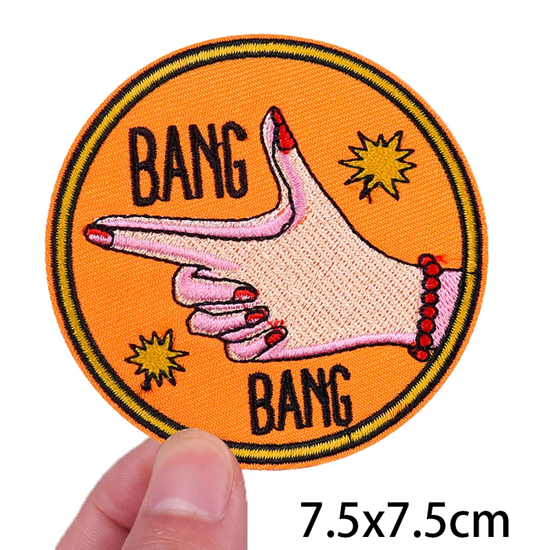 Cartoon Letter Embroidered Patch Stripe DIY Iron On Patches For Clothing Thermoadhesive Patches On Clothes Tape TV Patch Sticker