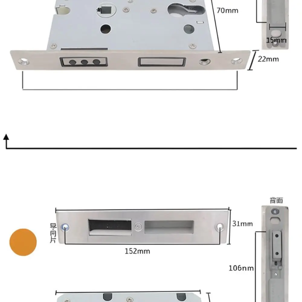 Universal Magnetic Silent Door Lock Body Hardware For Wooden Doors Bedroom Interior Door Replacement Parts Round Head