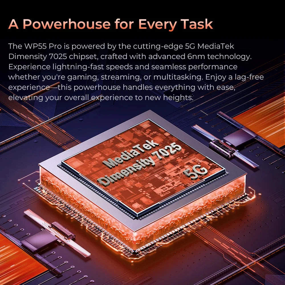 Oukitel WP55 Pro 5G Rugged Smartphone Android 15 48GB(16+32) +512GB 11000mAh Battery 33W 108MP 6.6 Inch FHD+ Cell Phone